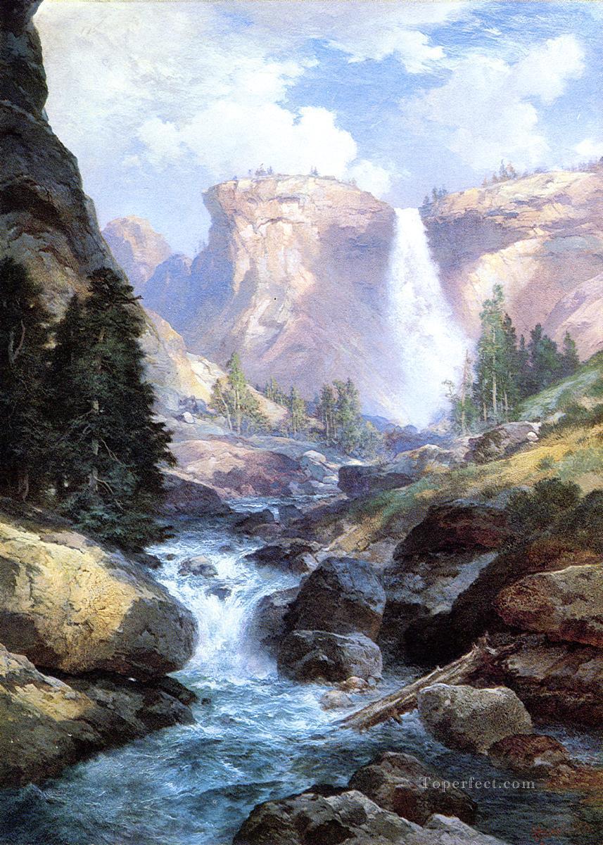 ヨセミテの滝2 ロッキー山脈学校 トーマス・モラン油絵